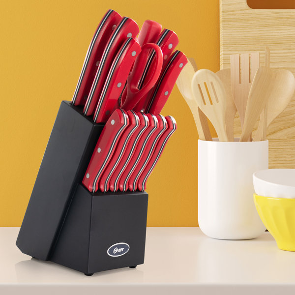 Oster Evansville 14 Piece Stainless Steel Knife Block Set & Reviews